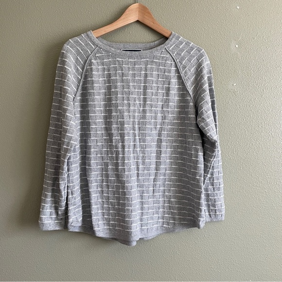 Karen Scott Women’s Gray Striped Sweater- Large - Picture 1 of 9